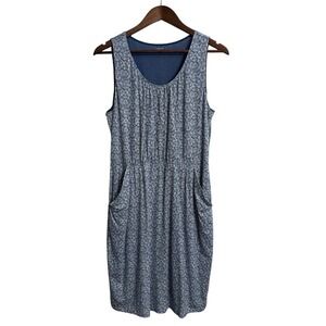 Garnet Hill pocket detail dress women's medium blue cottagecore beach lagenlook